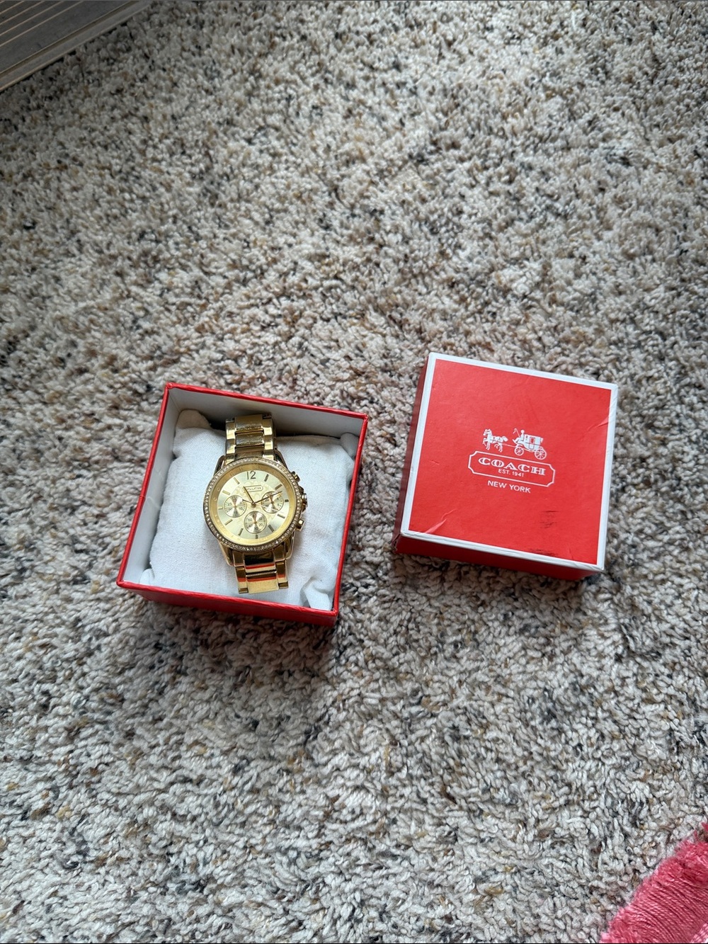 Coach Gold Tone Women's Bracelet Chronograph Watch